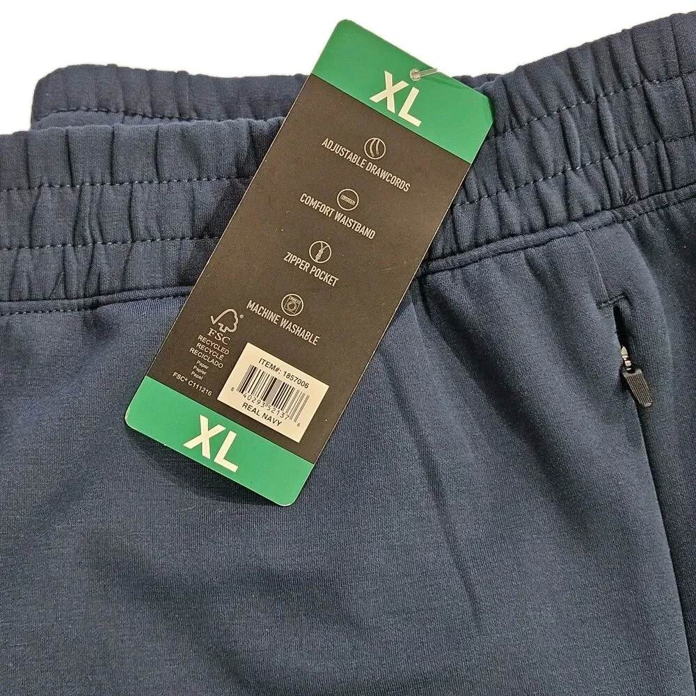 Glacier Men’s Active Sweat Pants /‎ Zippered Pockets / Color Real Navy / New